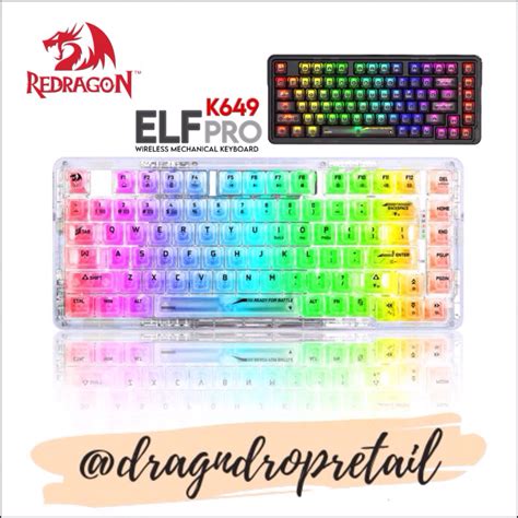 Redragon Elf Pro Wireless Crystal Gasket Mechanical Keyboard Hot Swap G Bt Wired K