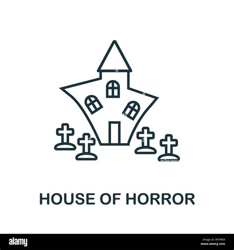 House Of Horror Outline Icon Thin Line Style From Halloween Icons