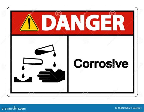 Danger Corrosive Symbol Sign Isolate On White Background Vector