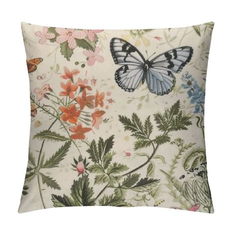 Nawypu Sage Green Wild Flower Plant Throw Pillow Covers 18x18 Inches