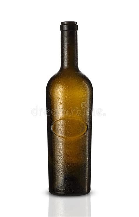 Empty Brown Wine Bottle With Drops Stock Photo Image Of Isolated