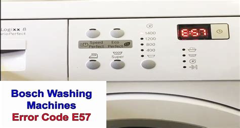 Bosch Washer Error Code E57