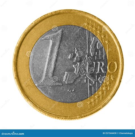 Moneda De Un Euro Brillante Aislada En Blanco Foto De Archivo Imagen