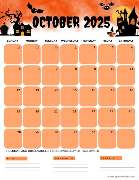 October 2025 calendar (52 free pdf printables)