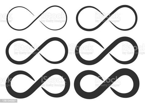 Infinity Symbol Icon Set Eternal Limitless Endless Life Logo Vector Illustration Image Isolated