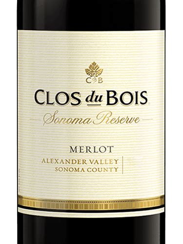 2015 Clos Du Bois Sonoma Reserve Merlot Vivino US