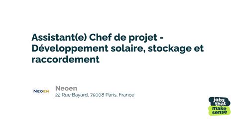 Assistant e Chef de projet Développement solaire stockage et