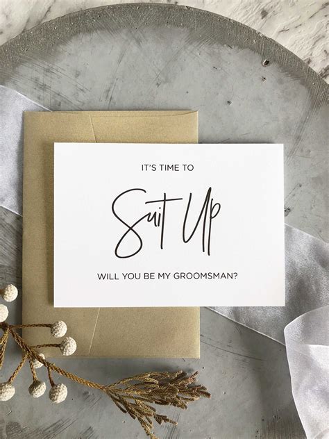 Will You Be My Groomsman Card Groomsmen Proposal Card Suit Up Best Man