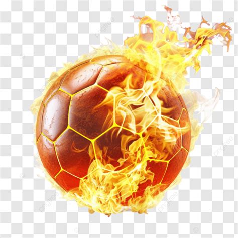 Soccer Ball On Fire Fast Flame Soccer Ball Png Transparent Image And