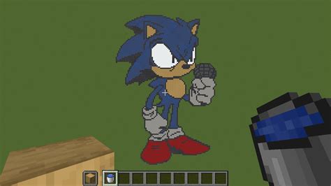 Sonic Pixel Art In Minecraft Fnf Youtube