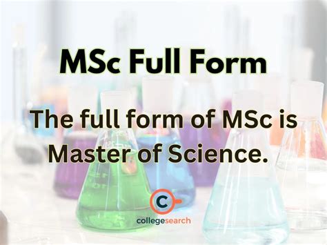 What Is An MSc Degree Full Form Degree List Subjects