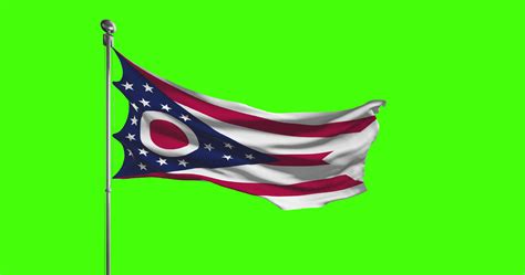 Ohio Estado Bandera Ondulación En Croma Llave Antecedentes Une Estados