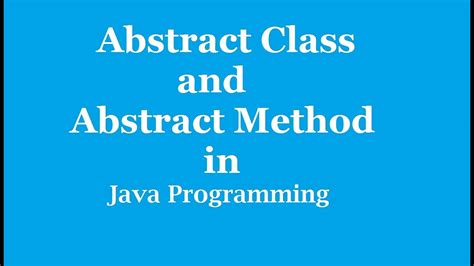 Abstract Class In Java With Examplewhat Is Abstract Class And Abstract