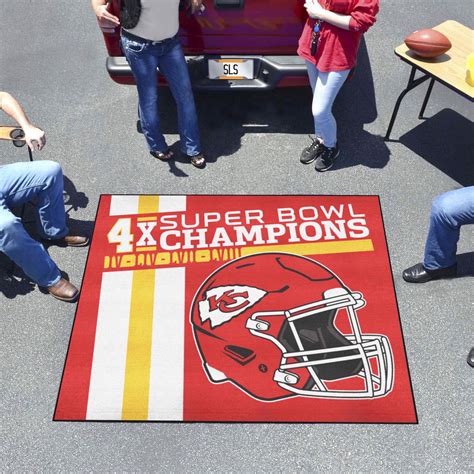 Fanmats Kansas City Chiefs Dynasty Tailgater Rug 5ft X 6ft