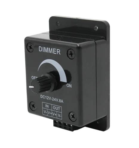 Black Led Dimmer Dc 12v 24v 8a Adjustable Brightness Controller Switch