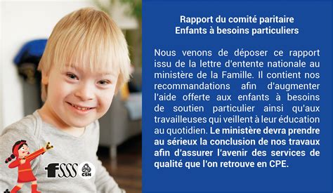 FSSS CSN Rapport du comité paritaire Enfants à besoins particuliers