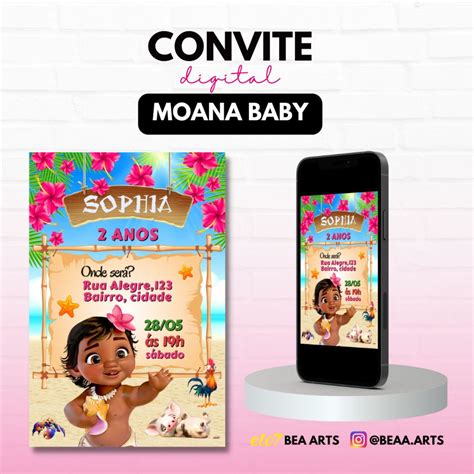 Convite Digital Moana Baby Elo Produtos Especiais