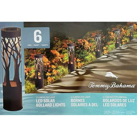 Tommy Bahama 6pk Led Solar Bollard Lights