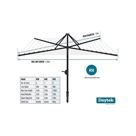 Daytek Coastal Blue Mk2 M58 Rotary Clothesline Bunnings Australia