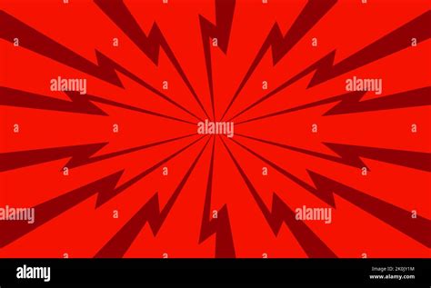 Luminous Red Lightning Background Comic Book Pop Art Style Stock