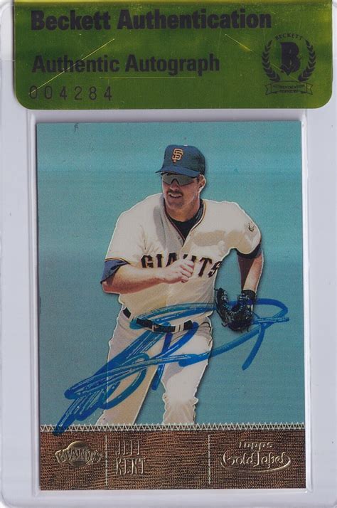 Jeff Kent Autod Signed 2001 Topps Gold Label Class 1 Card 48 Bas Coa