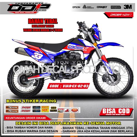 Jual Decal Viar Cross Full Body Stiker Dekal Viar Cross Banyak