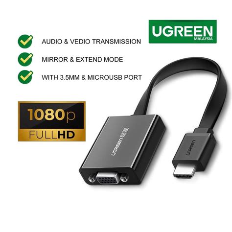 UGREEN HDMI TO VGA CONVERTER WITH AUDIO 40248 Computers Tech Parts