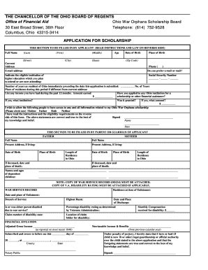 Fillable Online Ohiohighered Filling Sample Of Orphanage Form Fax Email