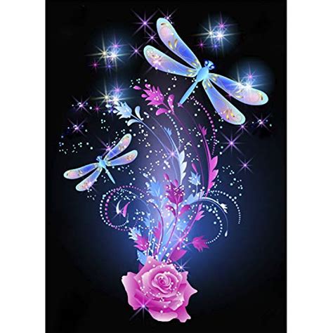 Dragonfly 5d Diamond Painting By Number Kit Full Drill Crystal