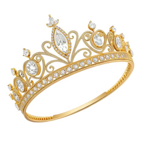 Elegant Gold Tiara Adorned With Sparkling Crystals On A Soft White