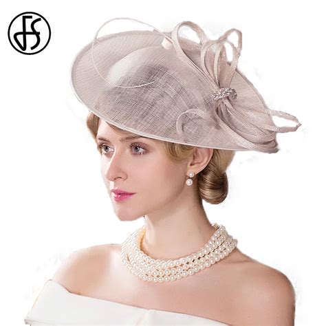 Fs Fascinators Women Beige Sinamay Hat For Wedding Kentucky Derby