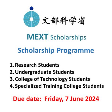 Applications For The Japanese Government Mext Scholarship Programme