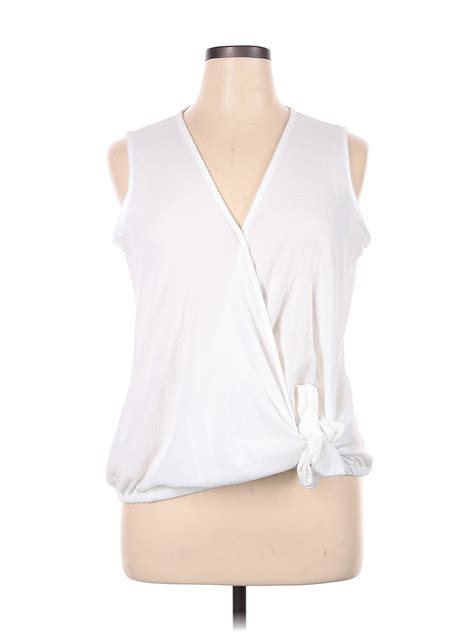 Michael Michael Kors Solid White Sleeveless Top Size Xl 74 Off Thredup