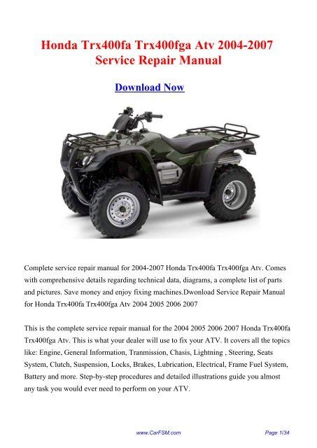 Honda Trx 400 Fa Wiring Diagram Wiring Diagram