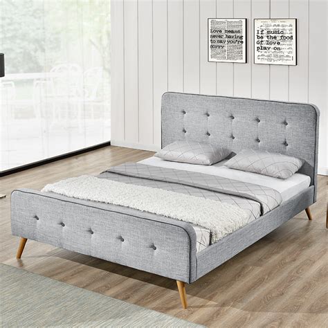 Willsoon Modern Design Linen Fabric Bed Queen Full Size Tufted