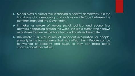 Role Of Media In Democracy PPT