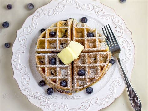 Sour Cream Greek Yogurt Blueberry Waffles The Midnight Baker