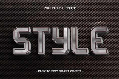 Effet De Texte En Acier De Style Argent Psd Gratuite