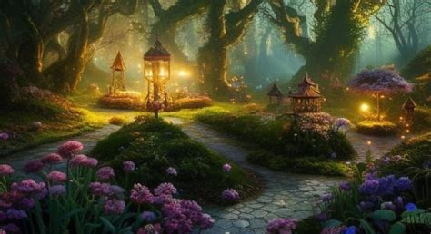 Fairy Village In The Enchanted Forest Ai Generated Artwork