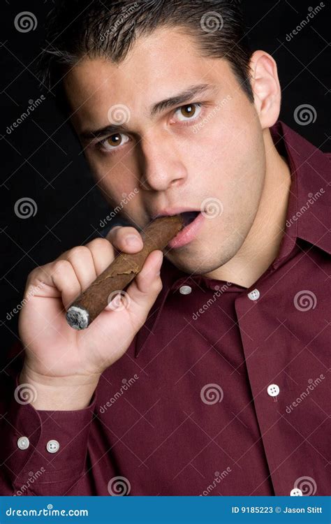 Man Smoking Cigar Stock Image Image Of Unhealthy Cigerette 9185223