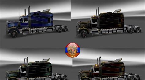 Kenworth W900 Long Metallic Strips Skins ETS 2