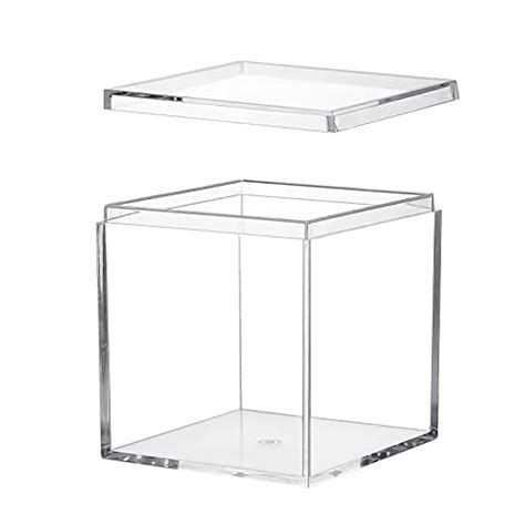 Dayaanee Small Acrylic Box Clear Acrylic Box Pack Plastic Square Cube