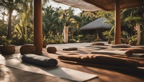 Premium Photo A Peaceful Yoga Retreat With Outdoor Classes Meditation