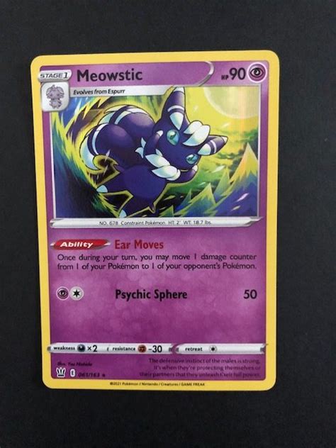 Meowstic Holo 061 163 Rare Battle Styles Edge Collectables