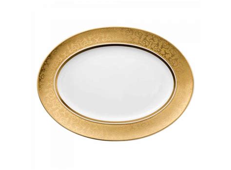 Rosenthal Versace Medusa Gala Gold Porcelain Oval Plate Cm