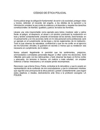 Codigo Etica Policial Pdf