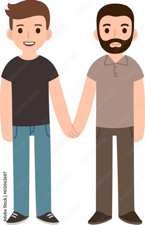 Cute Cartoon Gay Men Couple Stock Illustration Adobe Stock