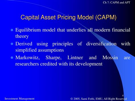 Ppt Capital Asset Pricing And Arbitrage Pricing Theory Powerpoint