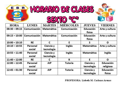 Horario De Clases Sexto C Pdf