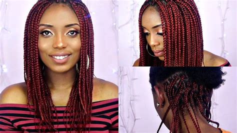 How To Box Braids Tutorial On Short Natural Hair | Box braids tutorial ...